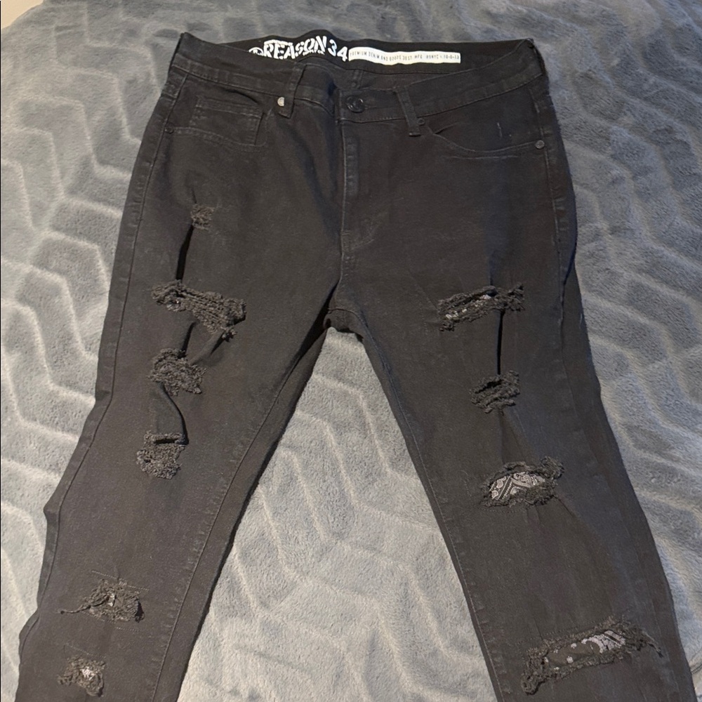 Reason Black High-Rise Skinny Jeans